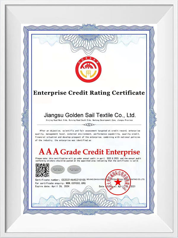 Enterprise credit rating certificate